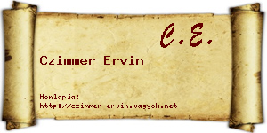 Czimmer Ervin névjegykártya