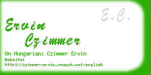 ervin czimmer business card